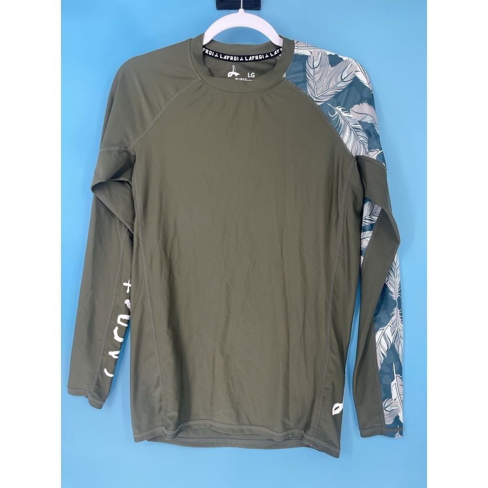 Lafroi Burst Shirt Compression Long Sleeve Green baselayer Mens Size Large